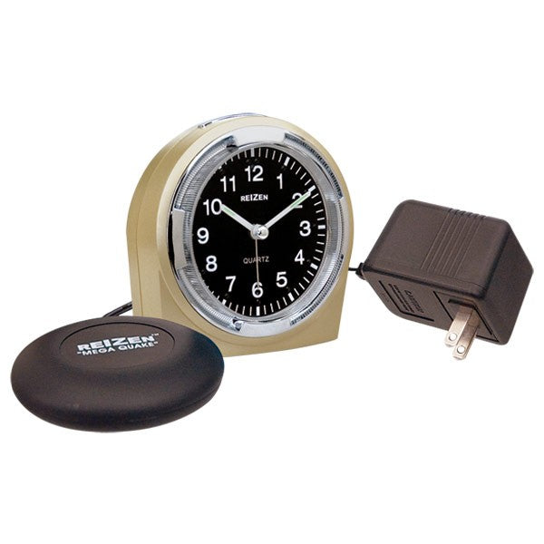 Braille Quartz Alarm Clock with Bed Shaker Combo